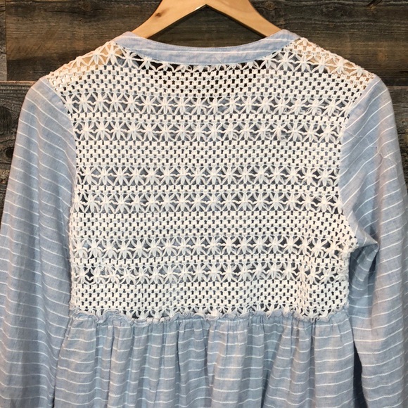 Ya Los Angeles | Stripe & Lace Top | M - Picture 4 of 7